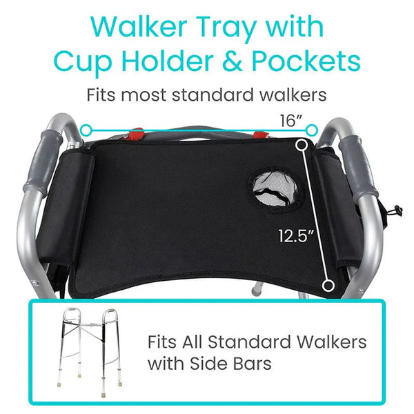 Walker Tray with Pockets