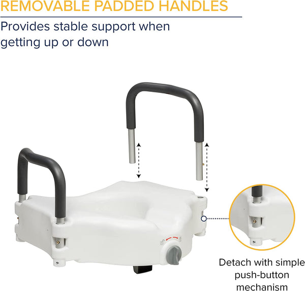 Drive 2-in-1 Raised Toilet Seat with Removable Padded Arms