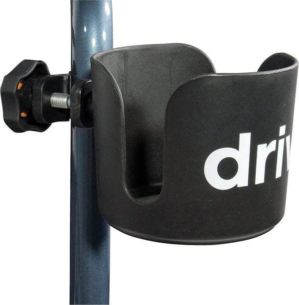 Universal Clamp-On Cup Holder For Mobility Aids