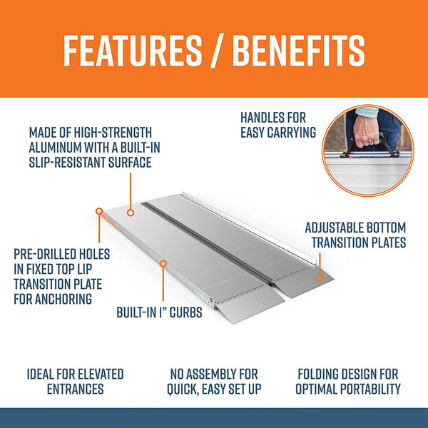 Singlefold Portable Aluminum Wheelchair Ramp