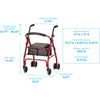 Cruiser Classic Rolling Walker- Red