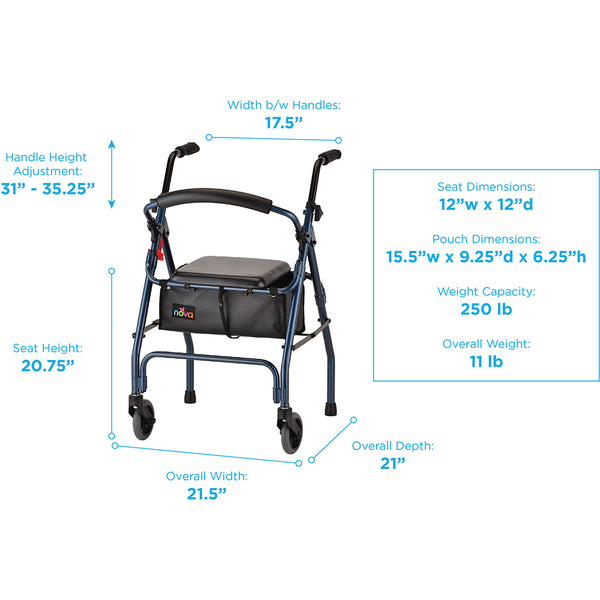 CRUISER II ROLLING WALKER - BLUE