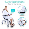 Reclining Shower Commode Transport Chair