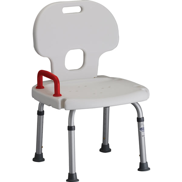 Nova Bath Bench with Back and Red Safety Handle