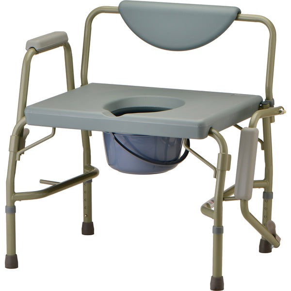Heavy Duty Commode with Drop-Arm & Extra Wide Seat