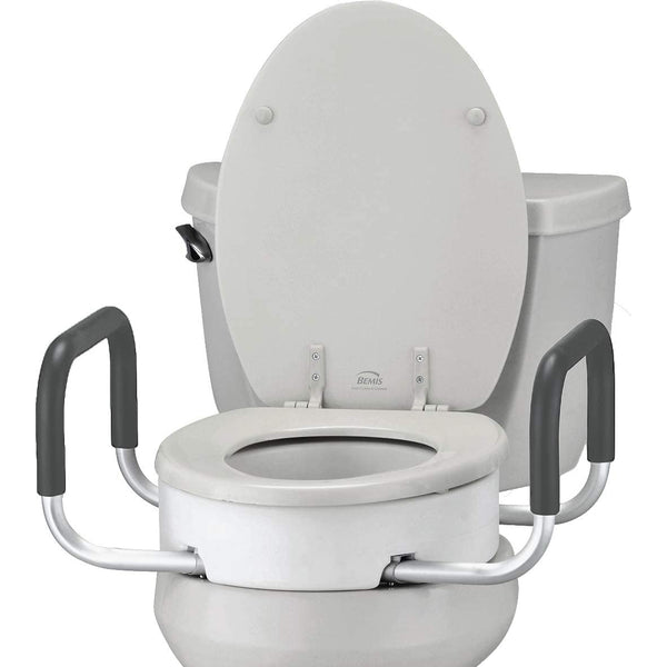 Seat Riser with Padded Arms for Elongated Toilet