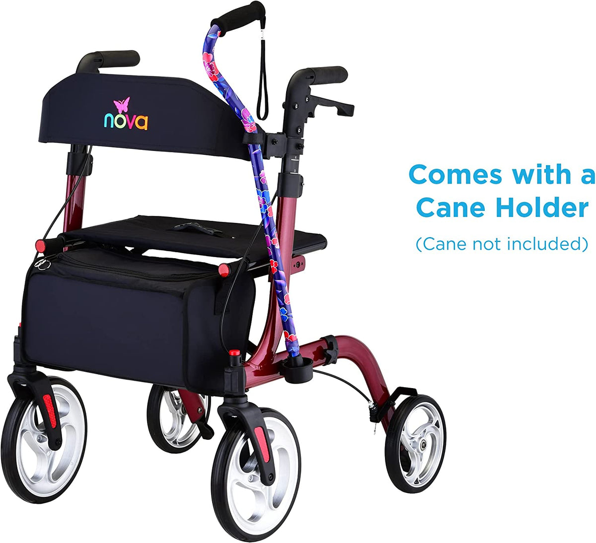 Express Rollator Walker, Large 10” & 8” Wheels