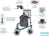 NOVA Traveler 3 Wheel Rolling Walker