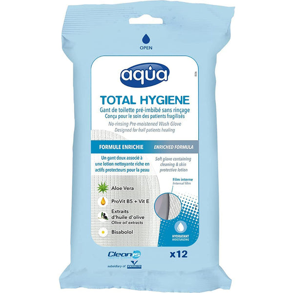 Cleanis Waterless Bathing Aqua Total Hygiene Gloves